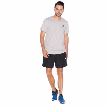 adidas Performance ESS V-Neck Tee Herren Shirt Sport Essential V Ausschnitt Grau