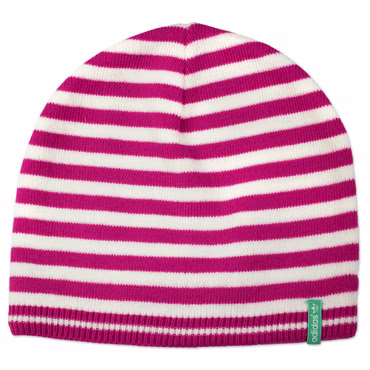 adidas Originals Kinder Mütze Wintermütze Mädchen Beanie Weiß Pink gestreift