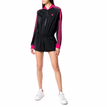 adidas Originals LF Jumpsuit Onepiece Einteiler Track Top Shorts Schwarz Pink