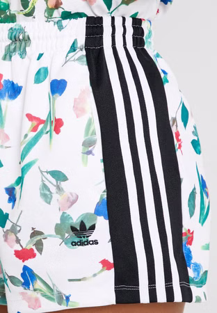adidas Originals 3 Stripes Flower Shorts Sport & Freizeit Hose kurz Blumen Weiß