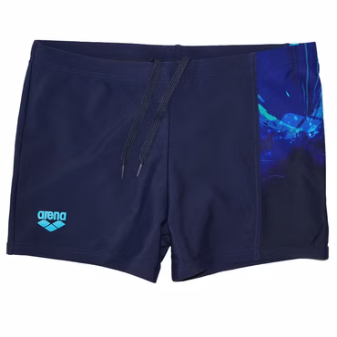 Arena Herren Boxer Badehose Schwimmhose Waterfeel® Bade Shots Navy Türkis D4 S