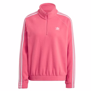 Adidas Originals Half Zip Polar Fleece Winter Pullover Trefoil Sweatshirt Rosa