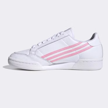 adidas Originals Continental 80 Leder Sneaker Dekon Stripes Turnschuhe Weiß Rosa