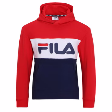 FILA Bagana Hoodie Kinder Jungen Kapuzenpullover Sweatshirt Blau Rot Weiß