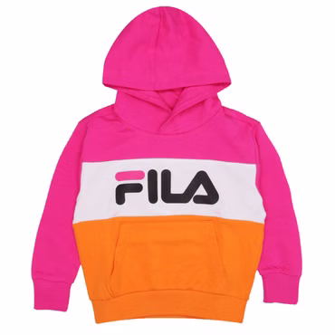 FILA Bagana Hoodie Kinder Mädchen Kapuzenpullover Sweatshirt Pink Orange Weiß