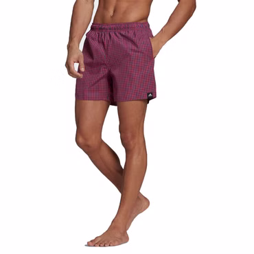 adidas Performance Check Board Shorts Badeshorts Badehose Navy Magenta Kariert
