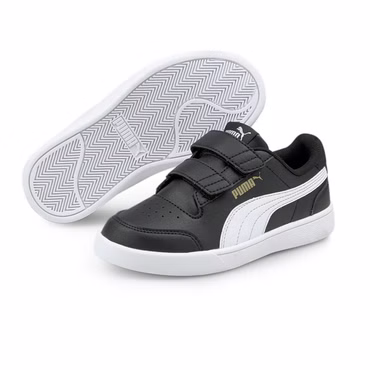 PUMA Kinder Schuhe Shuffle V Sneaker Klettverschluss Komfort Sport & Freizeit Schwarz Weiß