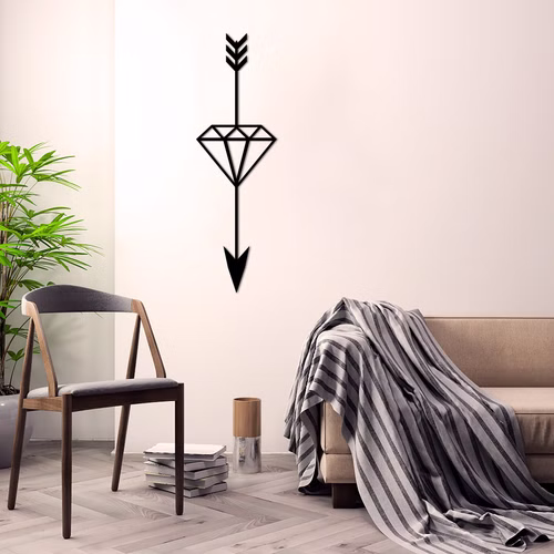 Design 3D Wandbild 60 x 25 cm Pfeil Diamant Wanddeko Archtwain Studio Design Industrie Look MD-107
