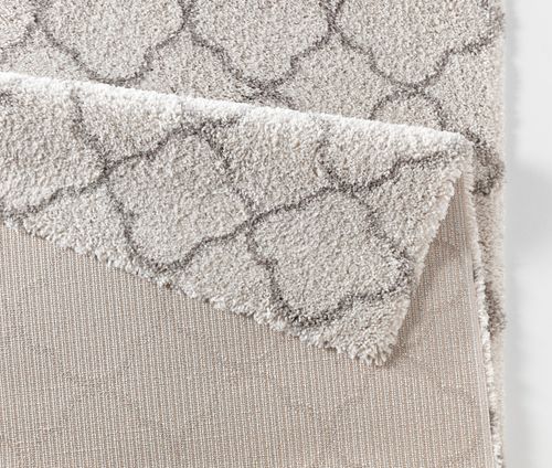 Design Velours HochflorTeppich 160 x 230 cm Luna Creme Grau HF-4