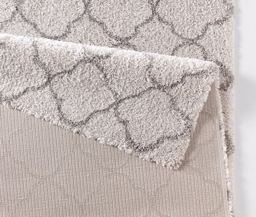 Design Velours HochflorTeppich 160 x 230 cm Luna Creme Grau HF-4