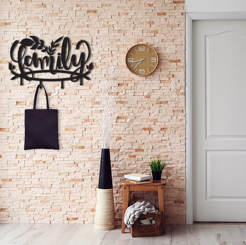 B-Ware Design 3D Garderobe Kleiderhaken 40 x 60 cm Family Deko Wanddeko Archtwain Studio Design Industrie Look MD-126