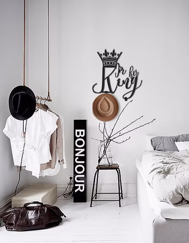 B-Ware Design 3D Garderobe Kleiderhaken 35 x 40 cm King König Deko Wanddeko Archtwain Studio Design Industrie Look MD-134