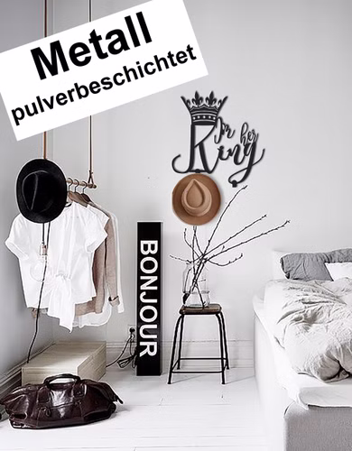 B-Ware Design 3D Garderobe Kleiderhaken 35 x 40 cm King König Deko Wanddeko Archtwain Studio Design Industrie Look MD-134