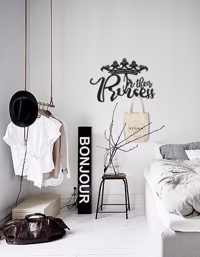 B-Ware Design 3D Garderobe Kleiderhaken 35 x 25 cm Princess Prinzessin Deko Wanddeko Archtwain Studio Design Industrie Look MD-137