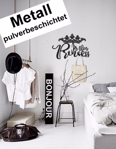 B-Ware Design 3D Garderobe Kleiderhaken 35 x 25 cm Princess Prinzessin Deko Wanddeko Archtwain Studio Design Industrie Look MD-137