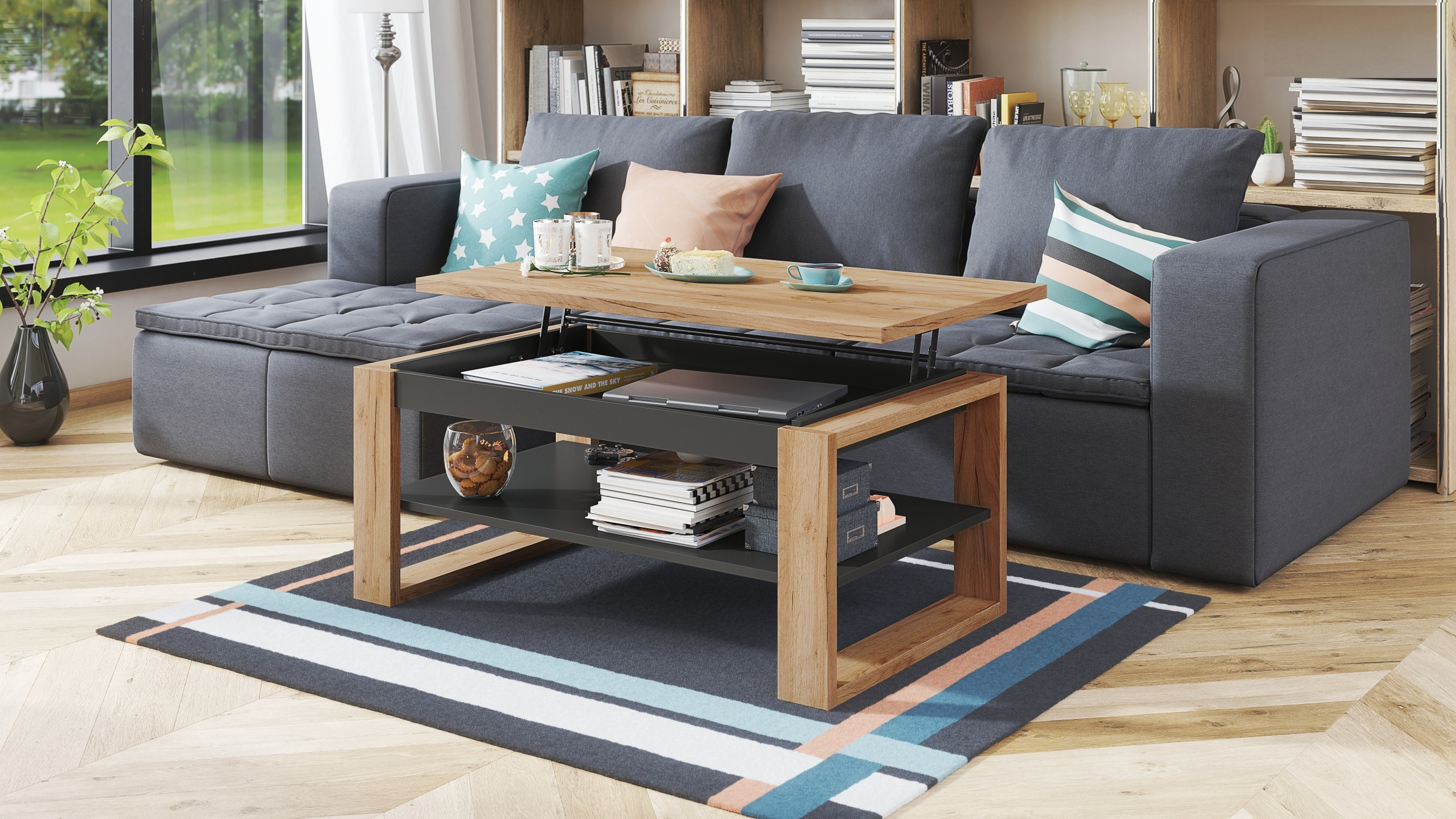 Design Couchtisch Multifunktion Arbeitstisch Tisch Nuo Ablage Esstisch