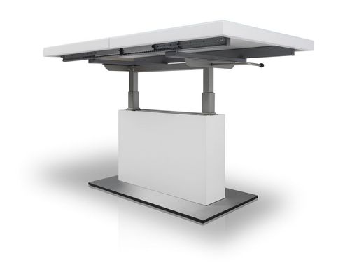 Design Couchtisch Tisch MN-3 Seidenmatt Glas höhenverstellbar & ausziehbar Esstisch