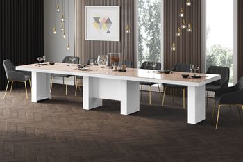 Design Esstisch Tisch HLA-111 Hochglanz XXL ausziehbar 160 bis 400 cm