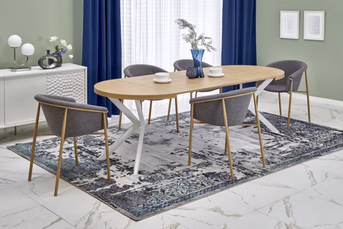 Design Esstisch Tisch rund HA-222 ausziehbar 100 - 250 cm