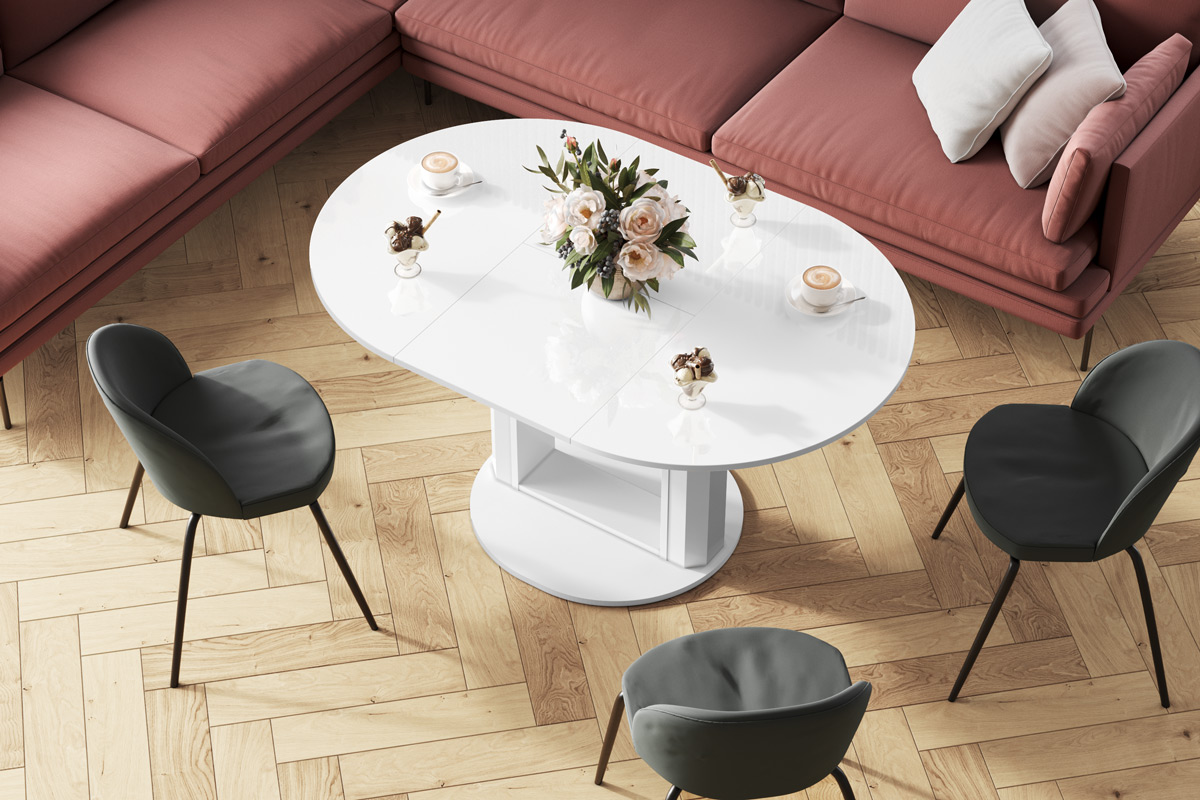 Design Couchtisch HEM-111 Hochglanz ausziehbar höhenverstellbar Tisch