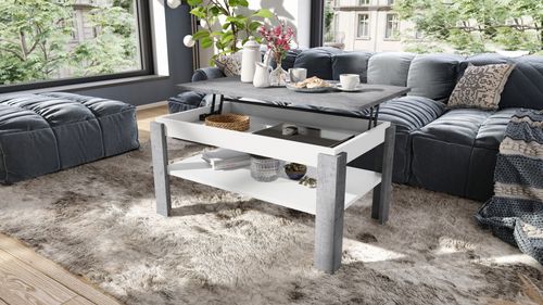 Design Couchtisch Tisch Asti-P höhenverstellbar 55 - 67cm Esstisch