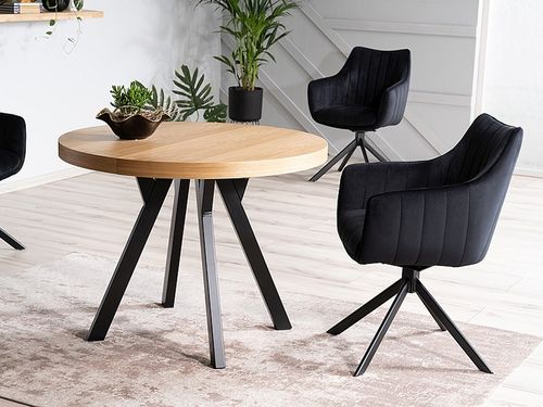 Design Esstisch GS-999 rund Echtholzfurnier ausziehbar Esszimmer