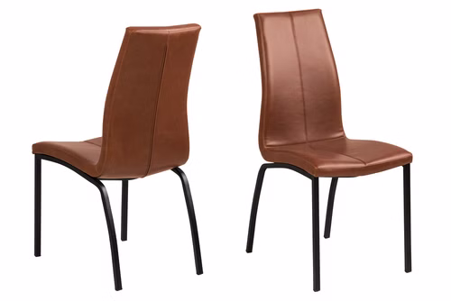 Design Esszimmerstuhl SN-1 Stuhl Cognac Braun Leder Stühle Esszimmer