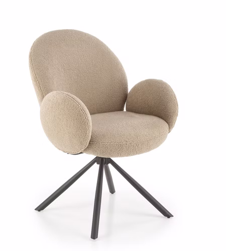 Design Esszimmerstuhl STH-444 180 Grad drehbar Teddy Stoff Stuhl