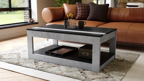 Design Couchtisch Lusso aufklappbar Rollen 112 x 45 x 66 cm Arbeitstisch Tisch Ablage Esstisch Wohnzimmertisch