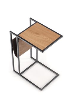 6622-Design-Beistelltisch-HCO-111-Eiche-Gold---Schwarz-47x33x65-cm-mit-Ablage-und-Tasche-Zeitungsstaender-Notebooktisch-Nachttisch_5.jpg