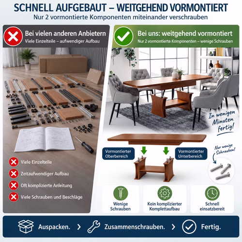 Design Couchtisch DA-777 höhenverstellbar ausziehbar 120 bis 200 cm Tisch Ablage Esstisch Wohnzimmer abgerundete Ecken