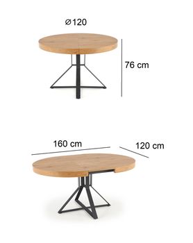 6651-Design-Esstisch-rund-HA-300-Eiche-Gold-Schwarz-matt-ausziehbar-Tisch_4.jpg