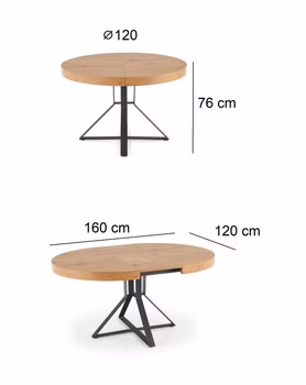 6651-Design-Esstisch-rund-HA-300-Eiche-Gold-Schwarz-matt-ausziehbar-Tisch_4.jpg