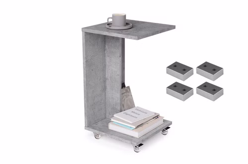 Design Beistelltisch Hugo Ecktisch Tisch Notebooktisch mit Rollen und Füßen