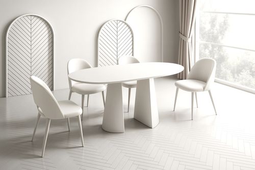 Design Esstisch Tisch Lunario oval 160x75x90 cm Esszimmer Pastellkollektion