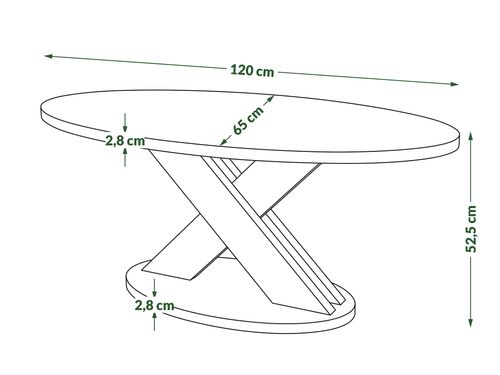 Design Couchtisch Loxa oval 120x65x52,5 cm Wohnzimmertisch ovaler Tisch Sofatisch