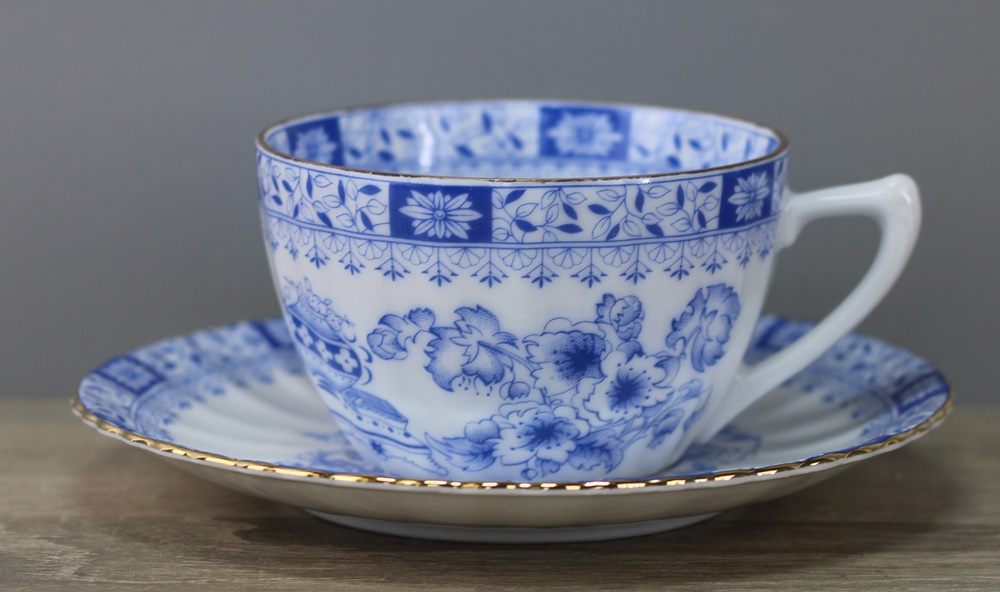 SW China blau Kaffeetasse UT/Unterteller