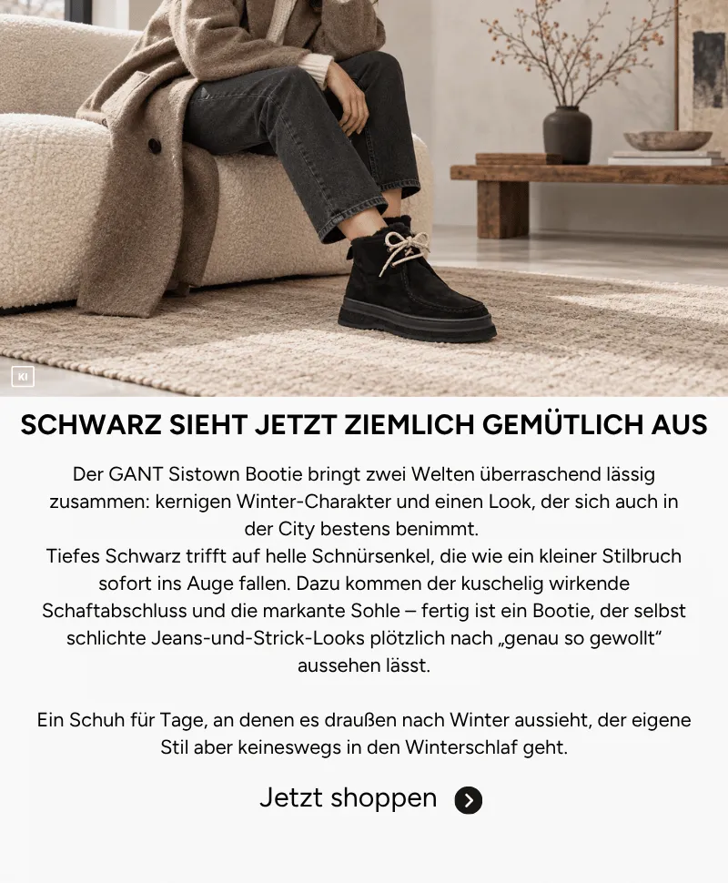 GANT Sistown Schnür-Stiefelette - 33543418/G00 - Schwarz
