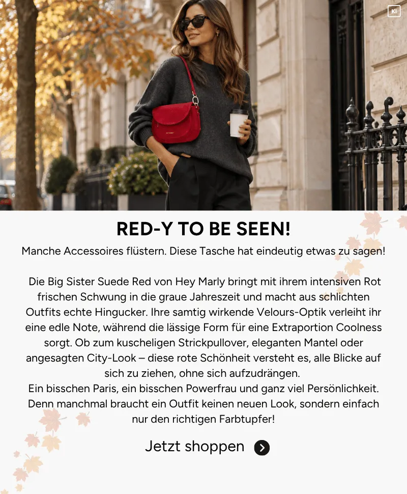 Hey Marly Big Sister Suede Red Tasche HM60-2628-S