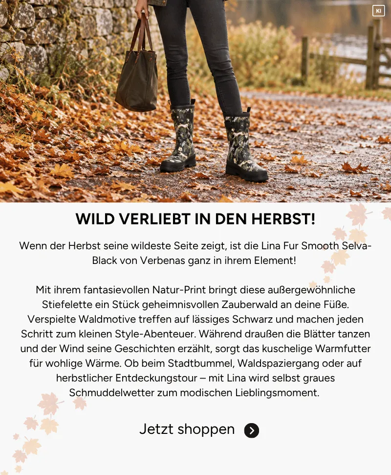 Verbenas Lina Fur Smooth Selva-Black Stiefelette mit Warmfutter mit Print