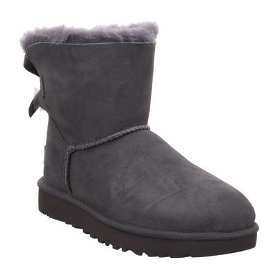 UGG - W Mini Bailey Bow II - 1016501 - Boots - Lammfell grau | obsidian