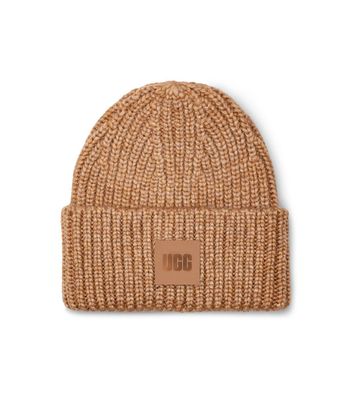 UGG | Chunky Rib Beanie Mütze | 20061 | Logo braun