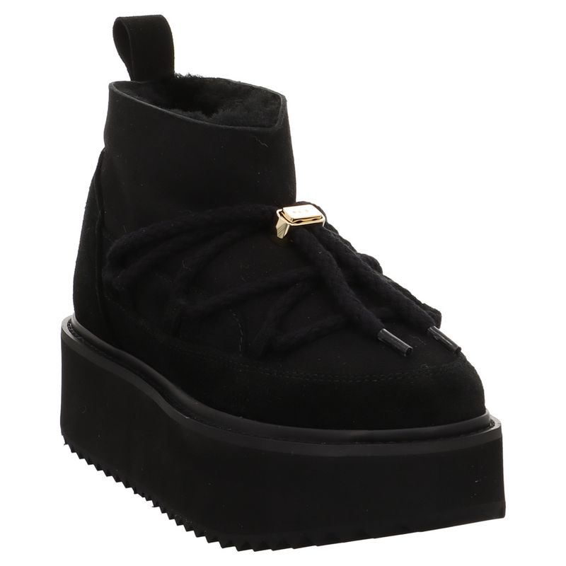 Inuikii | 75104-105 | Classic Low Platform Boot | Schneeboot | Lammfell | schwarz