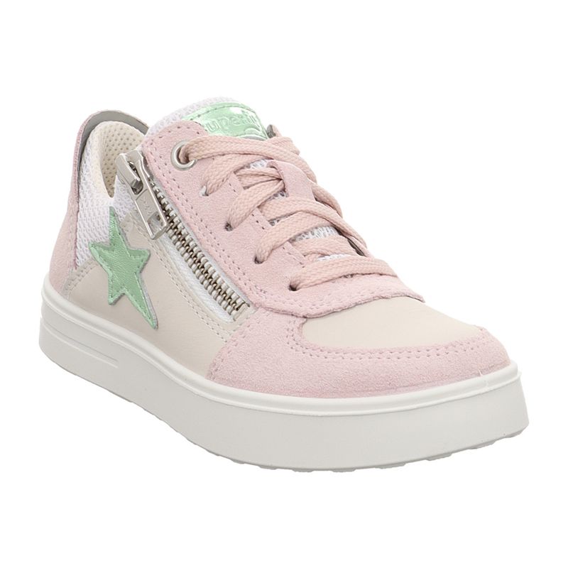 Superfit | Stella | 1-000802 | Low Top Sneaker | Reißverschluss | rosa | weiß | grün