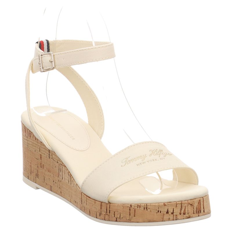 Tommy Hilfiger | FW0FW07969 | Cork Low Wedge Sandal | Keilsandalette | beige