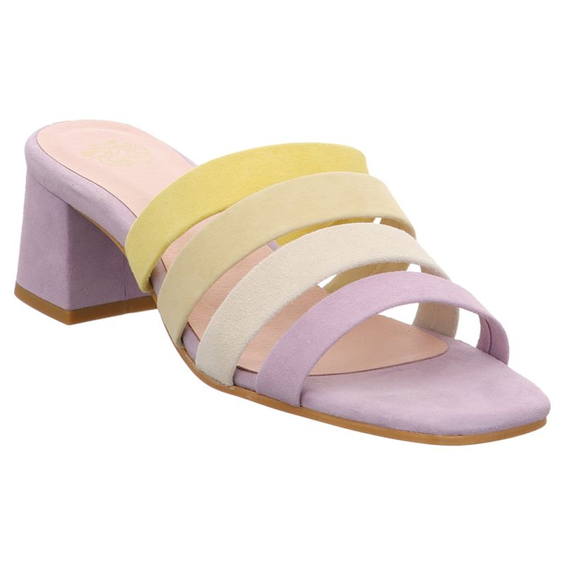Apple of Eden | Aury | Pantolette mit Blockabsatz | Velours | lila | bunt