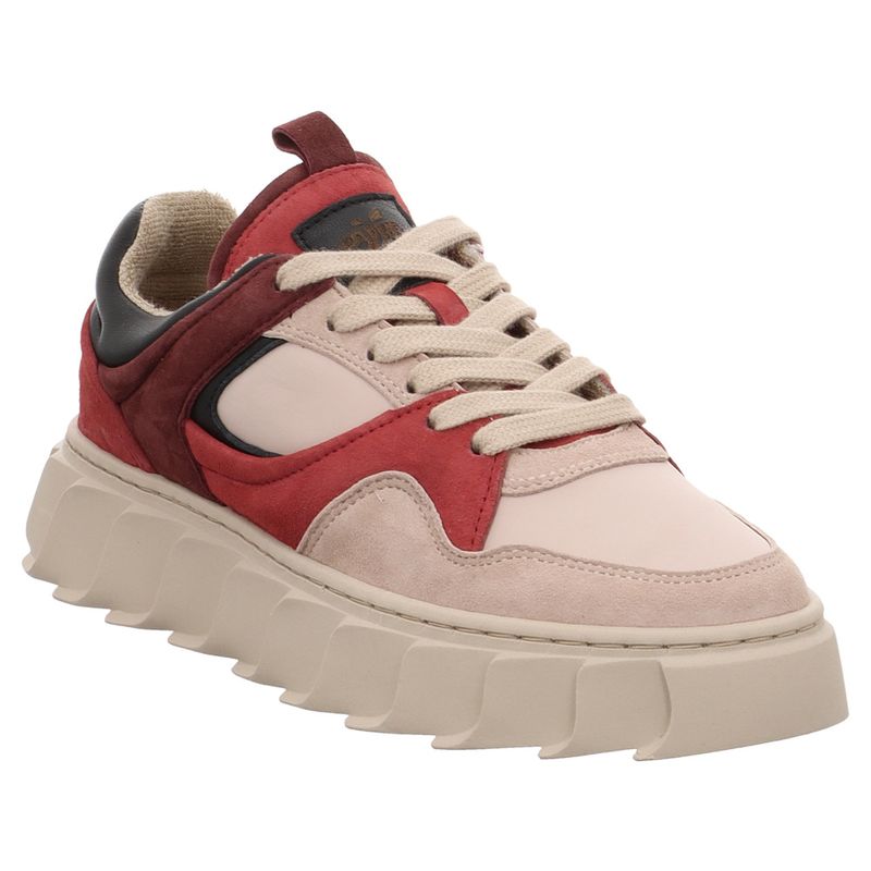 Apple of Eden | Lima | Sneaker mit Plateausohle | beige | rot
