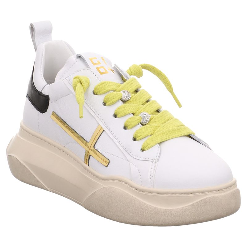 Gio+ | Giada63R | Sneaker | Plateau | Schmuckperlen | weiß | gelb | schwarz