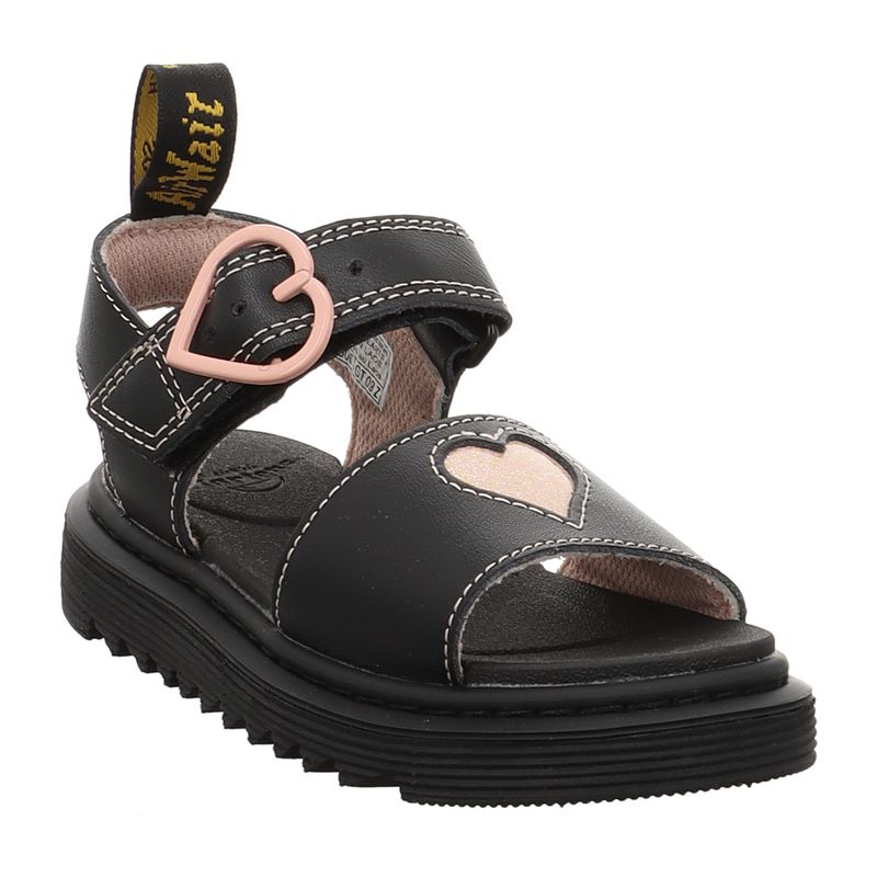 Dr. Martens | Marlowe Hearts J | Kindersandale | schwarz | rosa
