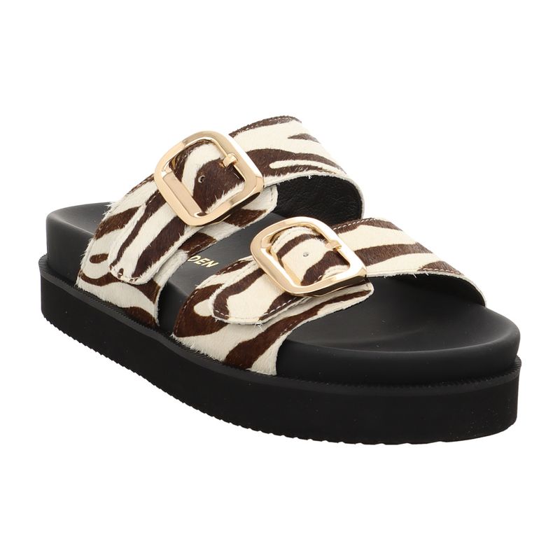 Apple of Eden - Reyna 2 - Damen Pantolette - Animalprint | white | brown | weiß | braun